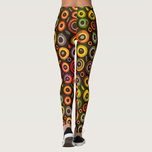 Geometrische Halloween Kleur Spooky Monster Eyebal Leggings (Achterkant)