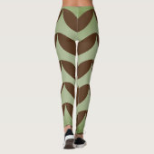 Geometrische halve cirkel bruin & groen trendy des leggings (Achterkant)