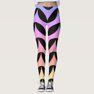 Geometrische halve cirkel zwart & blauw trendy zom leggings