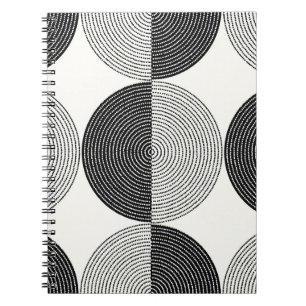 Geometrische halve cirkels: eenvoudig patroon. notitieboek