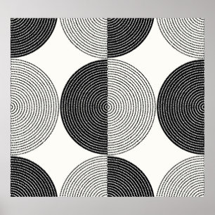 Geometrische halve cirkels: eenvoudig patroon. poster