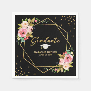 Geometrische hand belettering Gold Glitter Afstude Servet