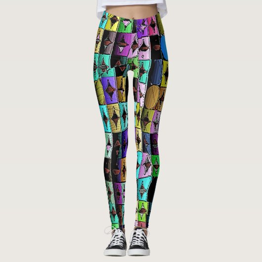 Geometrische Harlequin Leggings (Voorkant)