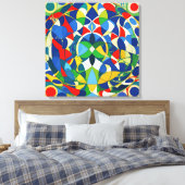 Geometrische harmonie canvas afdruk (Insitu (Slaapkamer))