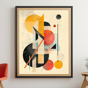 Geometrische Harmonie: Mid-Century Modern Fusie Poster