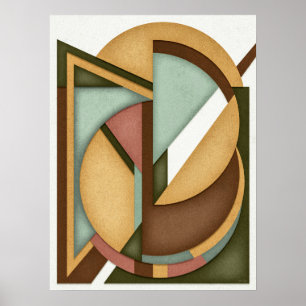 Geometrische harmonie op aarde halverwege de eeuw poster