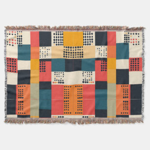 Geometrische harmonie urbane mozaïek mid-century deken