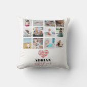 Geometrische hart baby's eerste jaar fotocollage kussen (Voorkant)