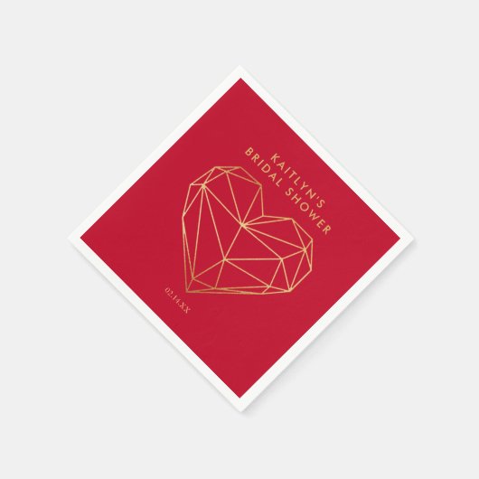 Geometrische Hart Valentijnsdag Bruidsbruiloft Servet (Hoek)