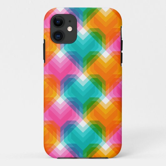 Geometrische harten in psychedelische kleuren (1) Case-Mate iPhone case (Achterkant)