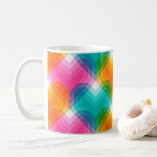 Geometrische harten in psychedelische kleuren (1) koffiemok