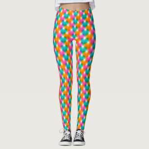 Geometrische harten in psychedelische kleuren (1) leggings