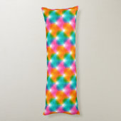 Geometrische harten in psychedelische kleuren (1) lichaamskussen (Achterkant (Verticaal))