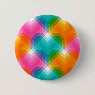 Geometrische harten in psychedelische kleuren (1) ronde button 5,7 cm