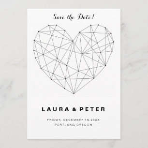 Geometrische hartslag Sla de sjabloon van de datum