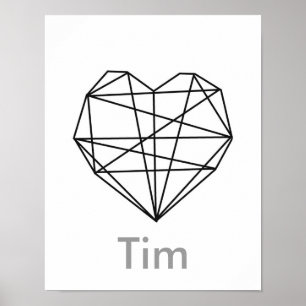 Geometrische hartvorm van het Poster met persoonli