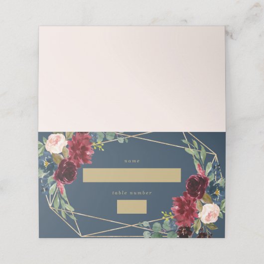 Geometrische Herfst Elegance Place Card (Buitenkant ongevouwen)