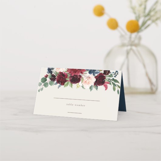 Geometrische Herfst Elegance Place Card (Voorkant)