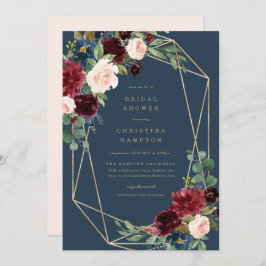 Geometrische Herfst Elegantie Bridal Shower Invita Kaart