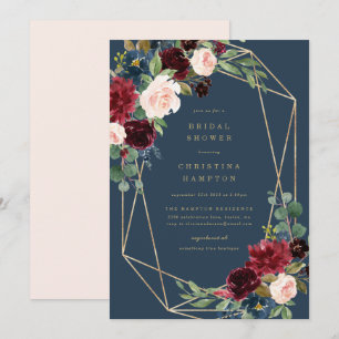 Geometrische Herfst Elegantie Bridal Shower Invita Kaart