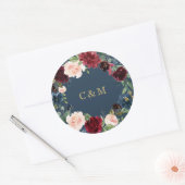 Geometrische Herfst Elegantie Monogram Sticker Lab (Envelop)