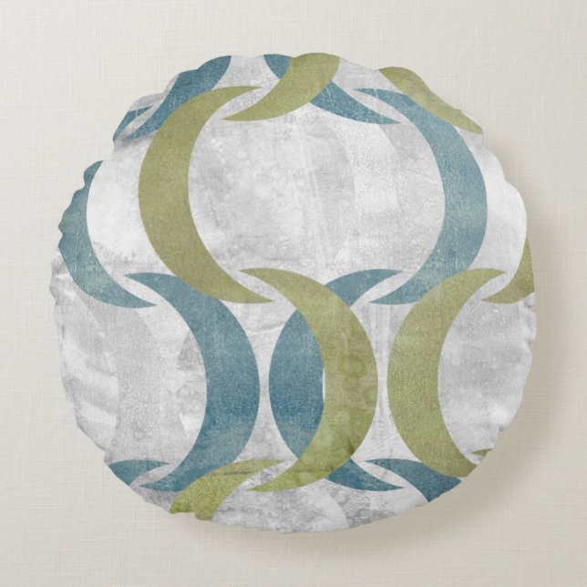 Geometrische herhaling III Rond Kussen (Voorkant)