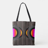 Geometrische hete lavalussen geweven print tote bag (Achterkant)