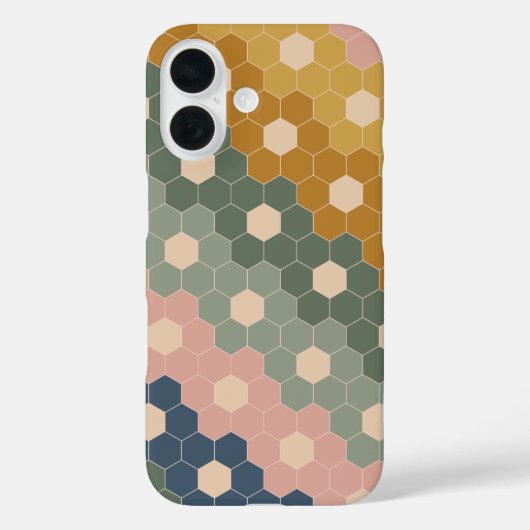 Geometrische hexagon Floral is een aardroze roze Case-Mate iPhone Case (Achterkant)