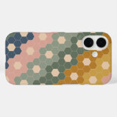 Geometrische hexagon Floral is een aardroze roze Case-Mate iPhone Case (Achterkant (horizontaal))