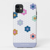  geometrische hexagonbloemen in het Lila Case-Mate iPhone Case (Achterkant)