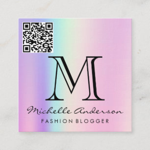 geometrische holografische achtergrond QR-scanla Vierkante Visitekaartje