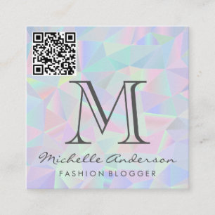 geometrische holografische achtergrond QR-scanla Vierkante Visitekaartje