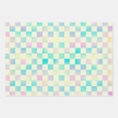 Geometrische holografische Iridescent Pastel Patro Inpakpapier Vel (Voorkant 3)