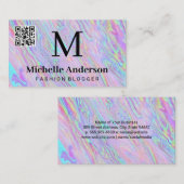 Geometrische holografische vloeistof | QR-scan Visitekaartje (Voorkant / Achterkant)