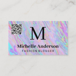 Geometrische holografische vloeistof QR-scan Visitekaartje