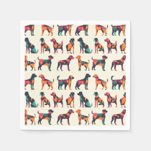 Geometrische hond silhouetten ontwerp servet