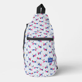 Geometrische Hondenpatroon Schoudertas Sling Bag