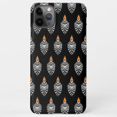 Geometrische Hoopoe Bird Pattern op Black iPhone Hoesje (Achterkant)