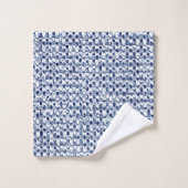 Geometrische imtajime Shibori Blue Check Textile K Bad Handdoek (Wasdoekje)