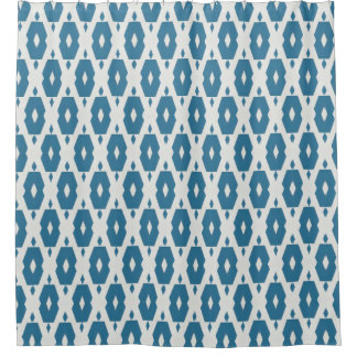 Geometrische Indigo Diamond Douchegordijn