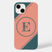 Geometrische Initiaal Monogram Cirkelrechthoek Case-Mate iPhone Case (Achterkant)