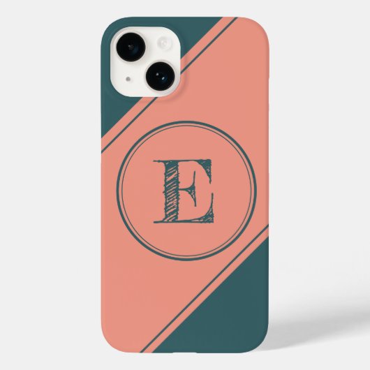 Geometrische Initiaal Monogram Cirkelrechthoek Case-Mate iPhone Case (Achterkant)