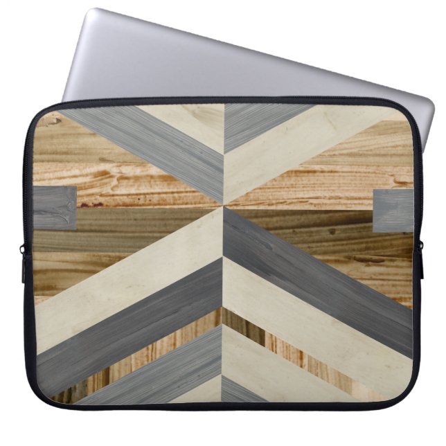 Geometrische inleg laptop sleeve (Voorkant)