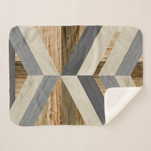 Geometrische inleg sherpa deken (Voorkant (horizontaal))