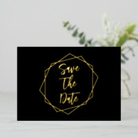 Geometrische kader trouwkaart Save The Date