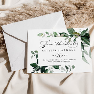 Geometrische kalligrafie Groene Horizontale Bruilo Save The Date