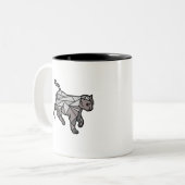 Geometrische kat in de trend tweekleurige koffiemok (Voorkant links)