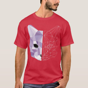 Geometrische kat t-shirt