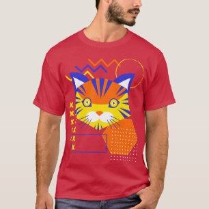 Geometrische kattengezicht Abstracte vormen T-shirt