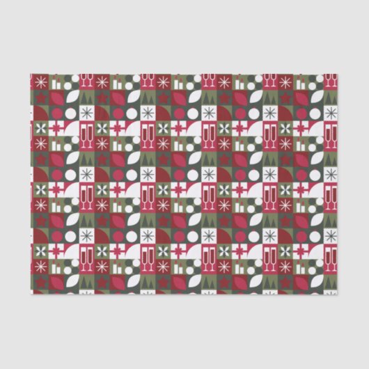 Geometrische Kerstmis Tissuepapier (Voorkant)